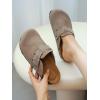 imageProject Cloud Genuine Leather Footbed Clogs for Women  Memory Foam Arch Support Slippers for Women  Trendy Slipons Womens Mules ampamp Clogs Sandals BentonGrey Suede