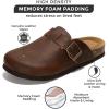 imageProject Cloud Genuine Leather Footbed Clogs for Women  Memory Foam Arch Support Slippers for Women  Trendy Slipons Womens Mules ampamp Clogs Sandals BentonBrown Distressed