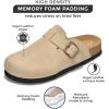 imageProject Cloud Genuine Leather Footbed Clogs for Women  Memory Foam Arch Support Slippers for Women  Trendy Slipons Womens Mules ampamp Clogs Sandals BentonBeige