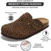 imageProject Cloud Genuine Leather Footbed Clogs for Women  Memory Foam Arch Support Slippers for Women  Trendy Slipons Womens Mules ampamp Clogs Sandals BentonDark Brown Leopard
