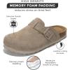 imageProject Cloud Genuine Leather Footbed Clogs for Women  Memory Foam Arch Support Slippers for Women  Trendy Slipons Womens Mules ampamp Clogs Sandals BentonDark Grey Suede