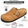 imageProject Cloud Genuine Leather Footbed Clogs for Women  Memory Foam Arch Support Slippers for Women  Trendy Slipons Womens Mules ampamp Clogs Sandals BentonChestnut