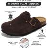 imageProject Cloud Genuine Leather Footbed Clogs for Women  Memory Foam Arch Support Slippers for Women  Trendy Slipons Womens Mules ampamp Clogs Sandals BentonChoco Brown Suede