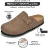 imageProject Cloud Genuine Leather Footbed Clogs for Women  Memory Foam Arch Support Slippers for Women  Trendy Slipons Womens Mules ampamp Clogs Sandals BentonTan