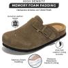 imageProject Cloud Genuine Leather Footbed Clogs for Women  Memory Foam Arch Support Slippers for Women  Trendy Slipons Womens Mules ampamp Clogs Sandals BentonOlive Suede