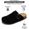 imageProject Cloud Genuine Leather Footbed Clogs for Women  Memory Foam Arch Support Slippers for Women  Trendy Slipons Womens Mules ampamp Clogs Sandals BentonBlack Suede