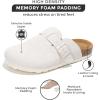 imageProject Cloud Genuine Leather Footbed Clogs for Women  Memory Foam Arch Support Slippers for Women  Trendy Slipons Womens Mules ampamp Clogs Sandals BentonWhite Suede