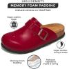 imageProject Cloud Genuine Leather Footbed Clogs for Women  Memory Foam Arch Support Slippers for Women  Trendy Slipons Womens Mules ampamp Clogs Sandals BentonRed