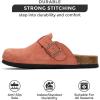 imageProject Cloud Genuine Leather Footbed Clogs for Women  Memory Foam Arch Support Slippers for Women  Trendy Slipons Womens Mules ampamp Clogs Sandals BentonCoral Suede