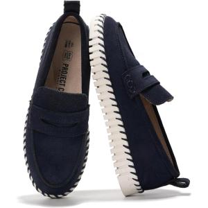imageProject Cloud Genuine Leather Loafers for Women  Memory Foam Womens Shoes  Non Slip Spring Loafers Flexible Sole  Fashion Shoes for Women 2025 FilideNavy