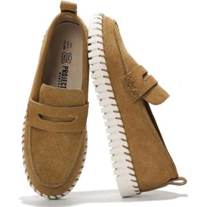 imageProject Cloud Genuine Leather Loafers for Women  Memory Foam Womens Shoes  Non Slip Spring Loafers Flexible Sole  Fashion Shoes for Women 2025 FilideTan