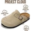 imageProject Cloud Clogs for Kids  Genuine Leather Kids Clogs with Cork Footbed Arch Support  NonSlip Slippers ampamp Sandals for Boys ampamp Girls Footwear Little BentonTaupe Suede