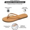 imageProject Cloud Flip Flops for Women  Memory Foam Flats Summer Sandals for Women 2025  Vegan Leather Lightweight Womens Sandals Summer Beach Essentials SlidesTan
