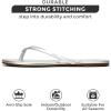 imageProject Cloud Flip Flops for Women  Memory Foam Flats Summer Sandals for Women 2025  Vegan Leather Lightweight Womens Sandals Summer Beach Essentials SlidesSilver Metallic