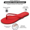 imageProject Cloud Flip Flops for Women  Memory Foam Flats Summer Sandals for Women 2025  Vegan Leather Lightweight Womens Sandals Summer Beach Essentials SlidesRed