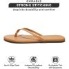 imageProject Cloud Flip Flops for Women  Memory Foam Flats Summer Sandals for Women 2025  Vegan Leather Lightweight Womens Sandals Summer Beach Essentials SlidesTan