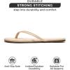imageProject Cloud Flip Flops for Women  Memory Foam Flats Summer Sandals for Women 2025  Vegan Leather Lightweight Womens Sandals Summer Beach Essentials SlidesBeige