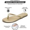 imageProject Cloud Flip Flops for Women  Memory Foam Flats Summer Sandals for Women 2025  Vegan Leather Lightweight Womens Sandals Summer Beach Essentials SlidesGold
