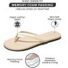 imageProject Cloud Flip Flops for Women  Memory Foam Flats Summer Sandals for Women 2025  Vegan Leather Lightweight Womens Sandals Summer Beach Essentials SlidesBone
