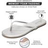 imageProject Cloud Flip Flops for Women  Memory Foam Flats Summer Sandals for Women 2025  Vegan Leather Lightweight Womens Sandals Summer Beach Essentials SlidesSilver Metallic