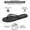 imageProject Cloud Flip Flops for Women  Memory Foam Flats Summer Sandals for Women 2025  Vegan Leather Lightweight Womens Sandals Summer Beach Essentials SlidesBlack