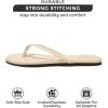 imageProject Cloud Flip Flops for Women  Memory Foam Flats Summer Sandals for Women 2025  Vegan Leather Lightweight Womens Sandals Summer Beach Essentials SlidesBone