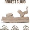 imageProject Cloud Genuine Leather Platform Sandals Women  Memory Foam Insole Slip Resistant Chunky Womens Sandals with adjustable straps  Stylish Women Footwear BronzestarWheat Suede