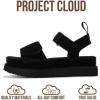 imageProject Cloud Genuine Leather Platform Sandals Women  Memory Foam Insole Slip Resistant Chunky Womens Sandals with adjustable straps  Stylish Women Footwear BronzestarBlack Suede