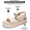 imageProject Cloud Genuine Leather Platform Sandals Women Footwear  Comfortable and Adjustable Strappy Summer Sandals for Women 2025  Memory Foam and NonSlip Slingback Beach SlidesBone