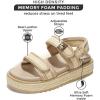 imageProject Cloud Genuine Leather Platform Sandals Women Footwear  Comfortable and Adjustable Strappy Summer Sandals for Women 2025  Memory Foam and NonSlip Slingback Beach SlidesHigh Platform Raffia