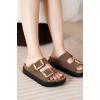 imageProject Cloud Genuine Leather Platform Sandals Women Footwear  Wedge Chunky Sandals Womens sandals with Memory Foam Insole and Cork Footbed GREECECHUNKYFosssuede
