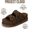 imageProject Cloud Genuine Leather Platform Womens Sandals  DoubleStrap NonSlip Platform Sandals Women with Memory Foam Insole  Chunky Heeled Women Footwear SilverstarMocha Suede