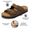 imageProject Cloud Genuine Leather Slides For Kids  Natural Cork Footbed Summer Sandals Beach Slide Sandals for Girls ampamp Boys  NonSlip Boys ampamp Girls Sandals Little VenitaBrown Cognac