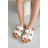 imageProject Cloud Genuine Leather Slides For Kids  Natural Cork Footbed Summer Sandals Beach Slide Sandals for Girls ampamp Boys  NonSlip Boys ampamp Girls Sandals Little VenitaWhite