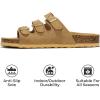 imageProject Cloud Genuine Leather Summer Sandals for Women 2025  Memory Foam ampamp Cork Footbed Beach Vacation Essentials Womens Sandals Comfortable Lightweight Slides for Women Footwear CapriBeige Suede