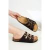 imageProject Cloud Genuine Leather Summer Sandals for Women 2025  Memory Foam ampamp Cork Footbed Beach Vacation Essentials Womens Sandals Comfortable Lightweight Slides for Women Footwear CapriBrown