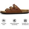 imageProject Cloud Genuine Leather Summer Sandals for Women 2025  Memory Foam ampamp Cork Footbed Beach Vacation Essentials Womens Sandals Comfortable Lightweight Slides for Women Footwear CapriCognac
