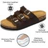 imageProject Cloud Genuine Leather Summer Sandals for Women 2025  Memory Foam ampamp Cork Footbed Beach Vacation Essentials Womens Sandals Comfortable Lightweight Slides for Women Footwear CapriBrown