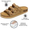 imageProject Cloud Genuine Leather Summer Sandals for Women 2025  Memory Foam ampamp Cork Footbed Beach Vacation Essentials Womens Sandals Comfortable Lightweight Slides for Women Footwear CapriBeige Suede