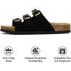 imageProject Cloud Genuine Leather Summer Sandals for Women 2025  Memory Foam ampamp Cork Footbed Beach Vacation Essentials Womens Sandals Comfortable Lightweight Slides for Women Footwear CapriBlack Suede