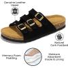 imageProject Cloud Genuine Leather Summer Sandals for Women 2025  Memory Foam ampamp Cork Footbed Beach Vacation Essentials Womens Sandals Comfortable Lightweight Slides for Women Footwear CapriBlack Suede