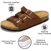 imageProject Cloud Genuine Leather Summer Sandals for Women 2025  Memory Foam ampamp Cork Footbed Beach Vacation Essentials Womens Sandals Comfortable Lightweight Slides for Women Footwear CapriCognac