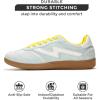 imageProject Cloud Sneakers for Women  LaceUp Shoes for Women Trendy Women Sneakers with Memory Foam Insole Womens Fashion Sneakers NonSlip Womens Shoes IritaLime Microsuede