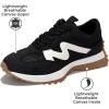imageProject Cloud Trendy Sneakers for Women  Memory Foam and NonSlip Comfortable Casual Ladies Shoes for Womens Fashion Sneakers  Lightweight Laceup Shoes LeccoBlack Mesh
