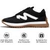 imageProject Cloud Trendy Sneakers for Women  Memory Foam and NonSlip Comfortable Casual Ladies Shoes for Womens Fashion Sneakers  Lightweight Laceup Shoes LeccoBlack Mesh