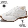 imageProject Cloud Trendy Sneakers for Women  Memory Foam and NonSlip Comfortable Casual Ladies Shoes for Womens Fashion Sneakers  Lightweight Laceup Shoes LeccoWhite Mesh