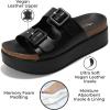imageProject Cloud Wedge Platform Sandals For Women 2025  Memory Foam Insole ampamp Cork Footbed Platform Heel Slides for Women Footwear  Beach Essential Womens Sandals SoftyBlack