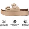imageProject Cloud Wedge Platform Sandals For Women 2025  Memory Foam Insole ampamp Cork Footbed Platform Heel Slides for Women Footwear  Beach Essential Womens Sandals SoftyBeige