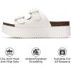 imageProject Cloud Wedge Platform Sandals For Women 2025  Memory Foam Insole ampamp Cork Footbed Platform Heel Slides for Women Footwear  Beach Essential Womens Sandals SoftyWhite