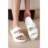 imageProject Cloud Wedge Platform Sandals For Women 2025  Memory Foam Insole ampamp Cork Footbed Platform Heel Slides for Women Footwear  Beach Essential Womens Sandals SoftyWhite